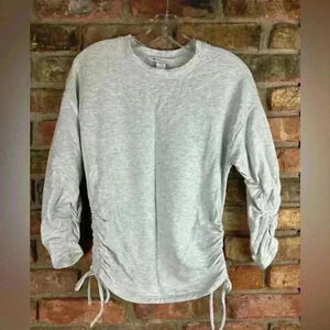 Athleta Lombardi Ruched Long sleeve Sweatshirt in Heather Grey XXS